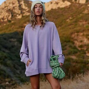 NWOT Free People Playbook oversized tunic sweatshirt
